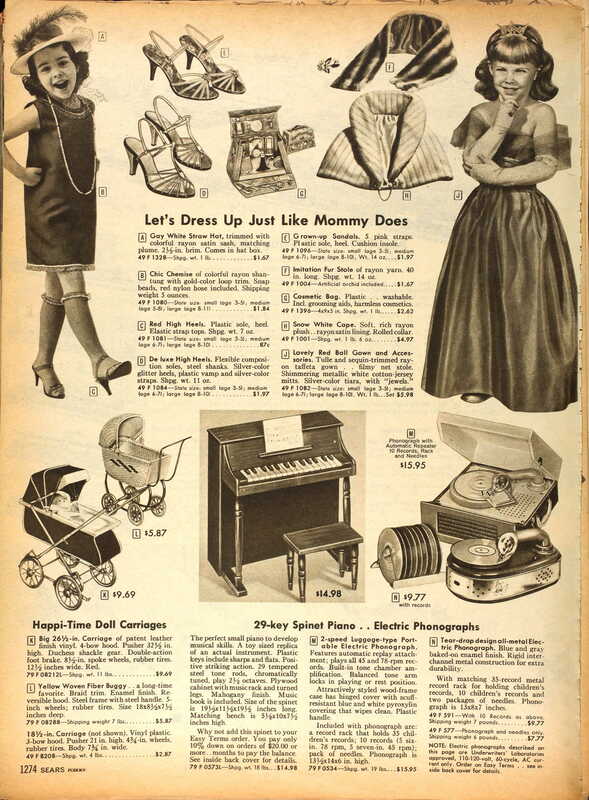Sears fall 1959 children's dress-up clothing illustration